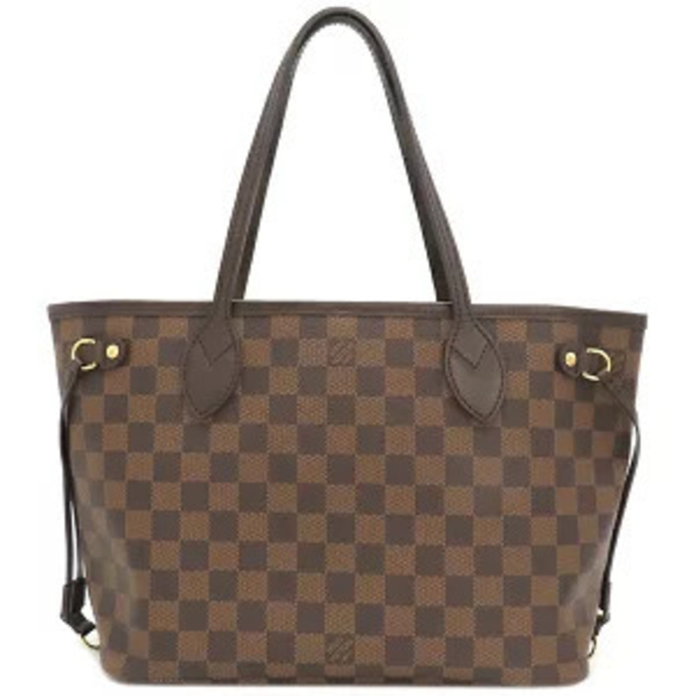Louis Vuitton Neverfull Tote Bag Damier Canvas Ebene Brown Handbag